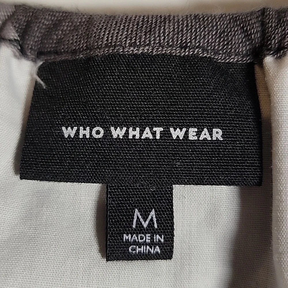 Who What Wear Mini Dress Off The Shoulder Buffalo Plaid Checkered Black White M - Picture 12 of 15